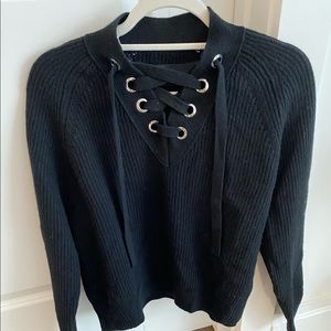 ZADIG & VOLTAIRE lace up black sweater
